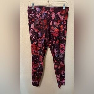 Athleta Red and Pink Printed Leggings